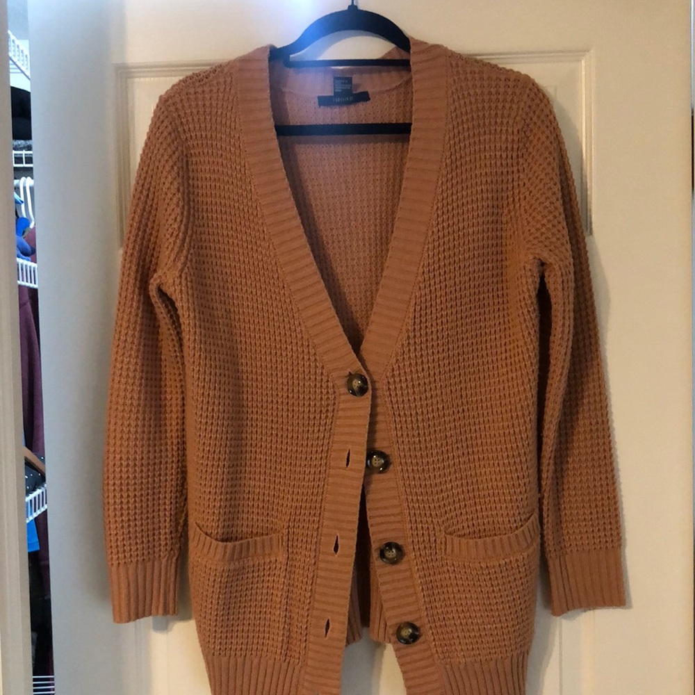 Mauve (pink) button down cardigan sweater